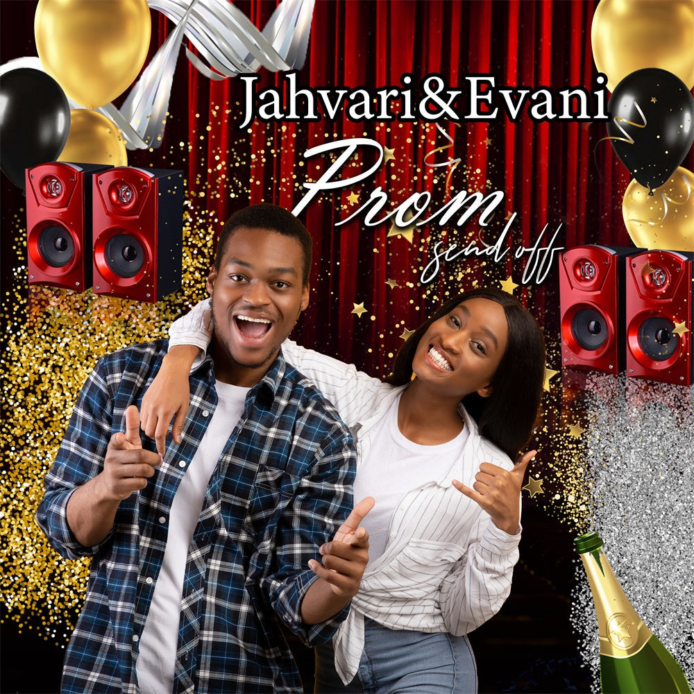 Backdrops für Abschlussball Konfetti Sparkle Personalisierte Party Graduation Backdrop MRR6-34