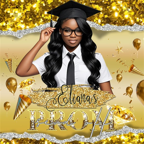 Prom Photo Backdrop Spark Confetti Personalized Party Graduation Backdrop MRR6- 5