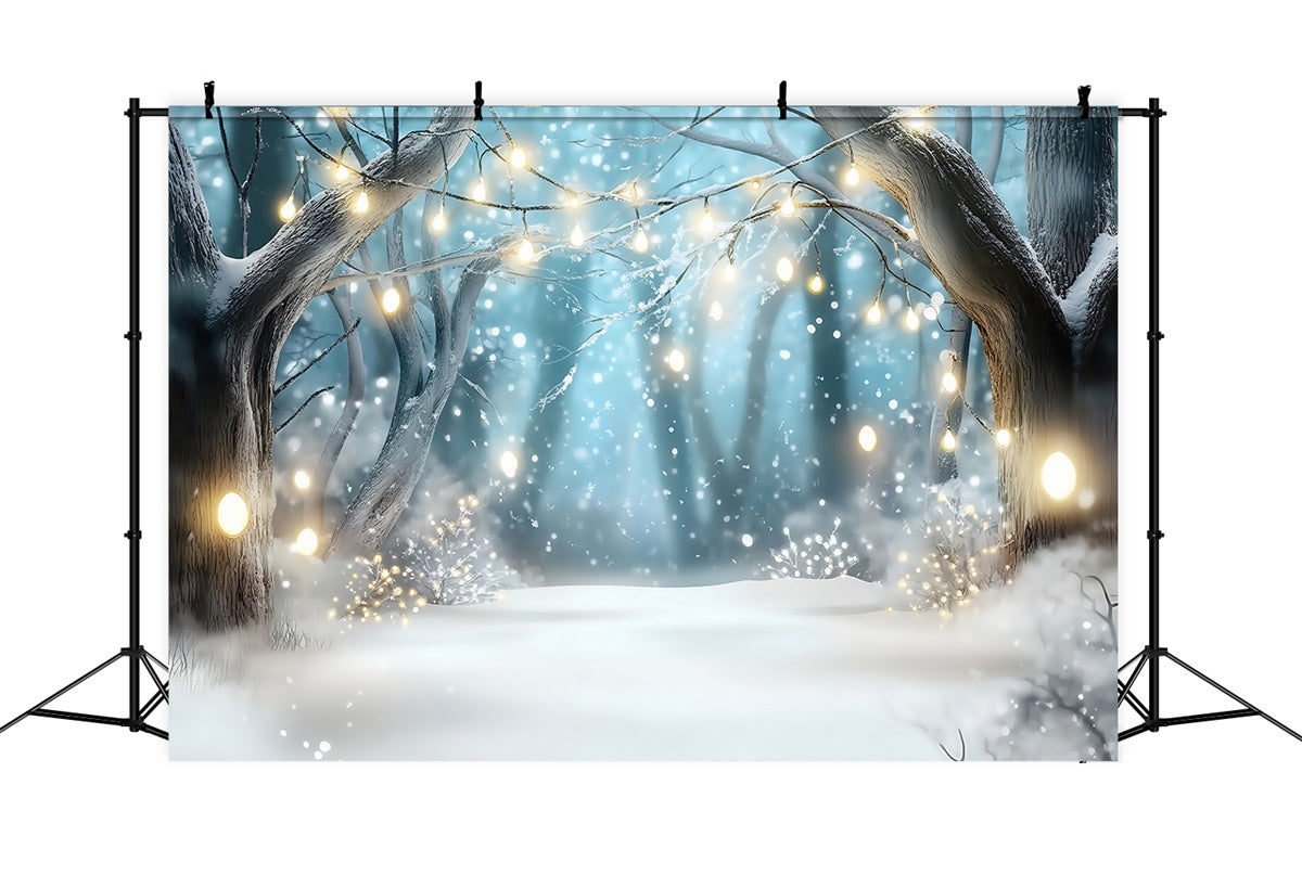 Winter Forest Backdrop Enchanted Snow Glow Foto Hintergrund MRR7-108
