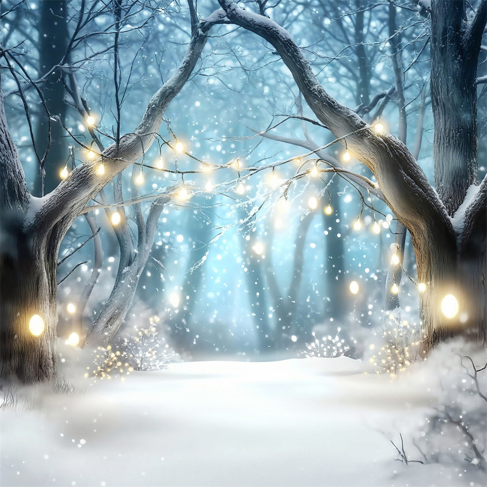 Winter Forest Backdrop Enchanted Snow Glow Foto Hintergrund MRR7-108