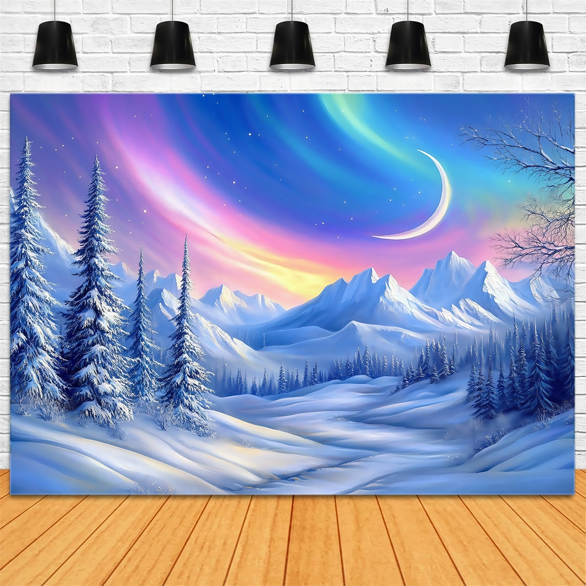 Schneewald Backdrop Wintersichel Wunderland Foto Hintergrund MRR7-109