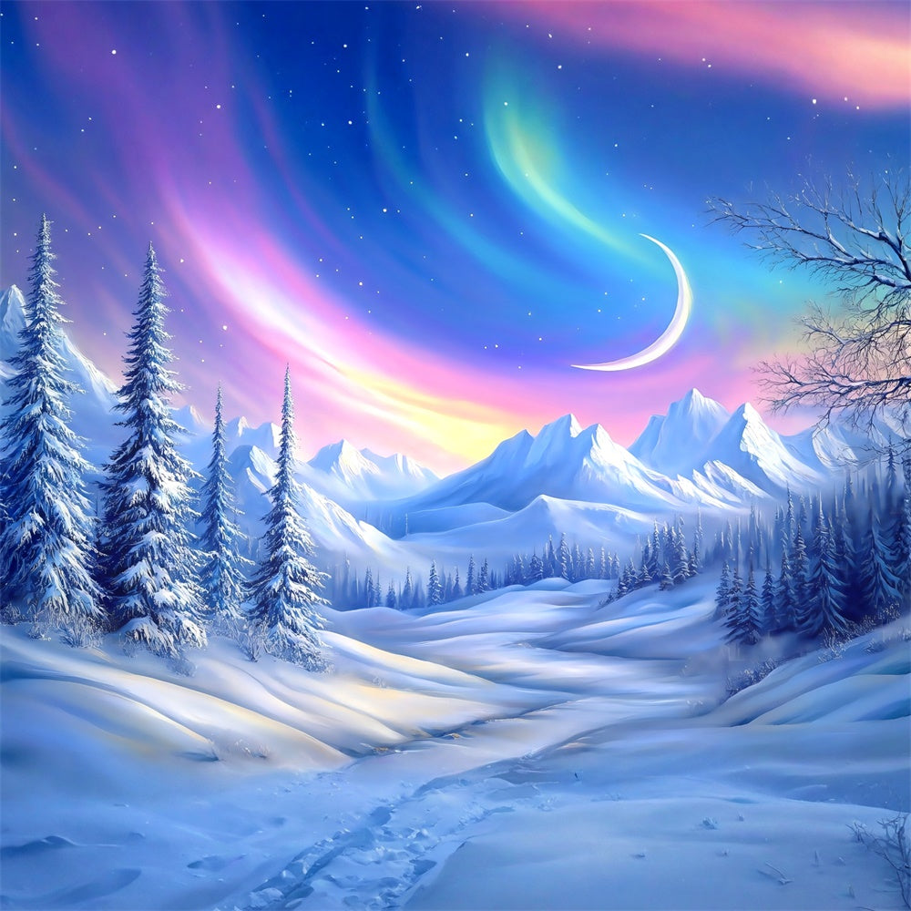 Schneewald Backdrop Wintersichel Wunderland Foto Hintergrund MRR7-109