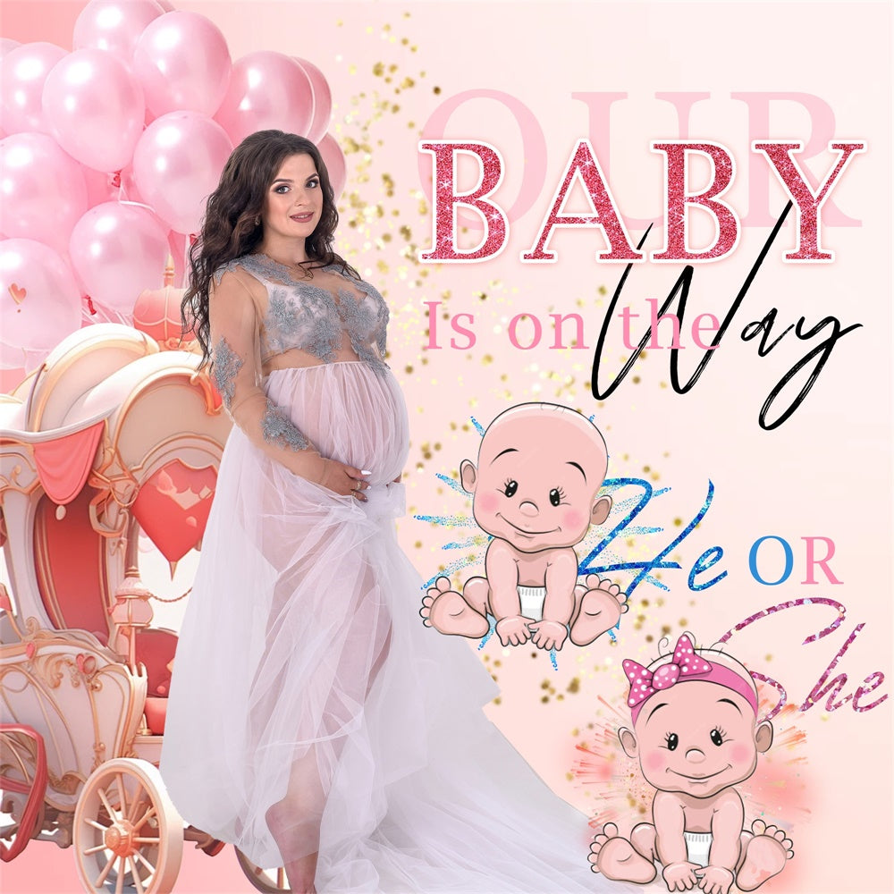 Custom Baby Shower Hintergrund Ballon Geschlecht Reveal Hintergrund MRR7-11