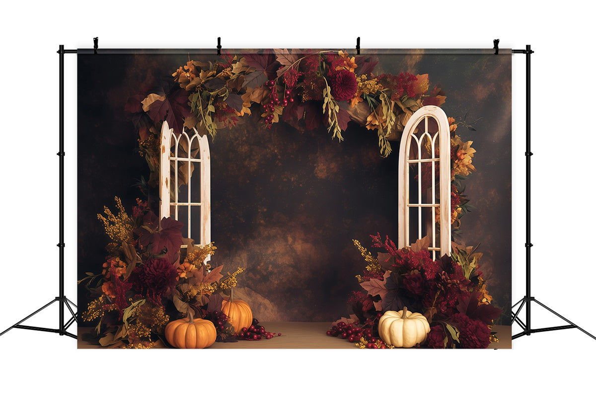 Herbst Fotoshooting Hintergrund Dunkle florale Ernte Backdrops MRR7-122