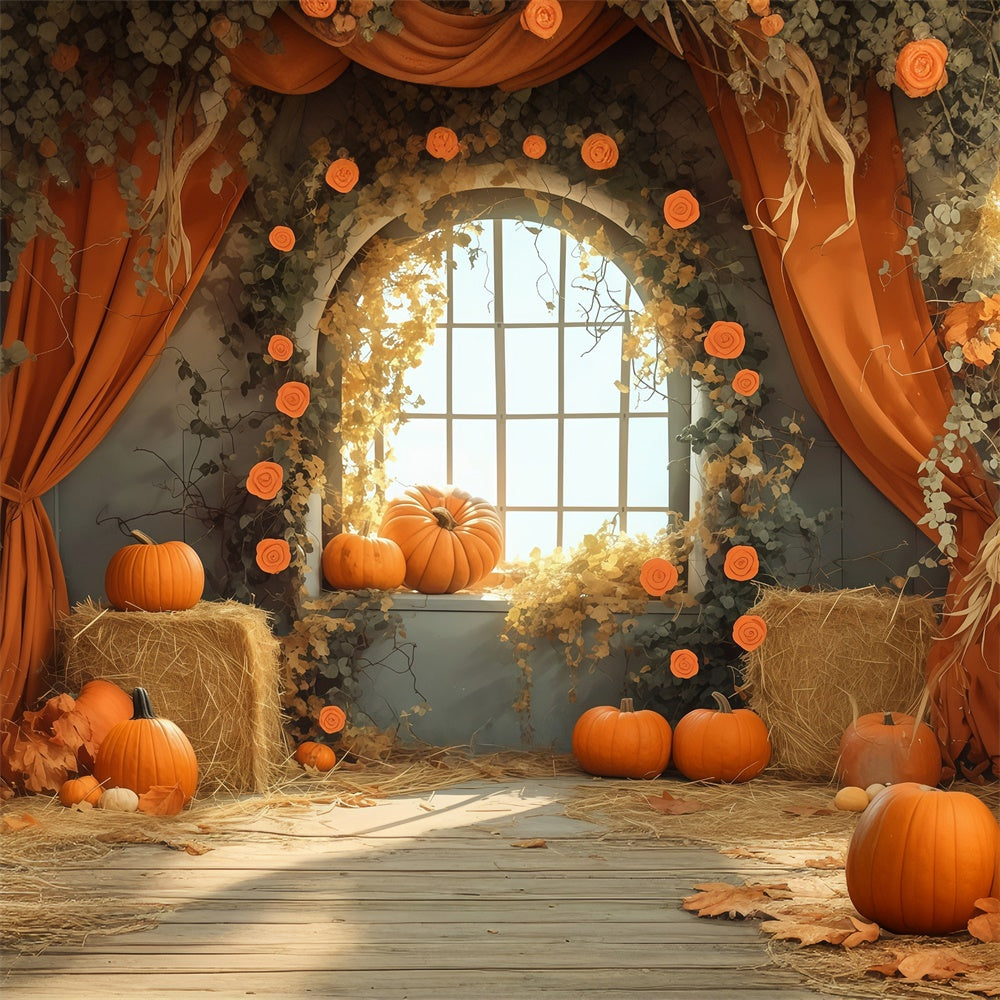 Herbst Hintergrundbilder Ernte Fenster Heu Szene Backdrops MRR7-125