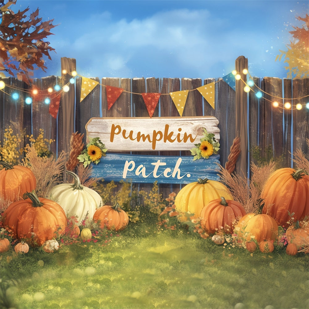 Herbst Fotokulisse Rustikale Banner Kürbis Fotohintergrund MRR7-126