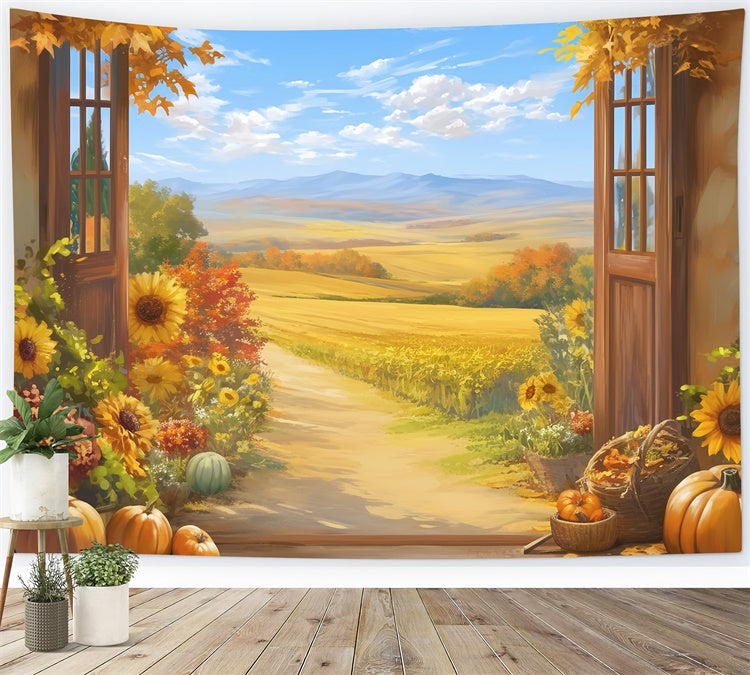Herbst Hintergrundbilder Kürbis Veranda Landweg Fotohintergrund MRR7-132