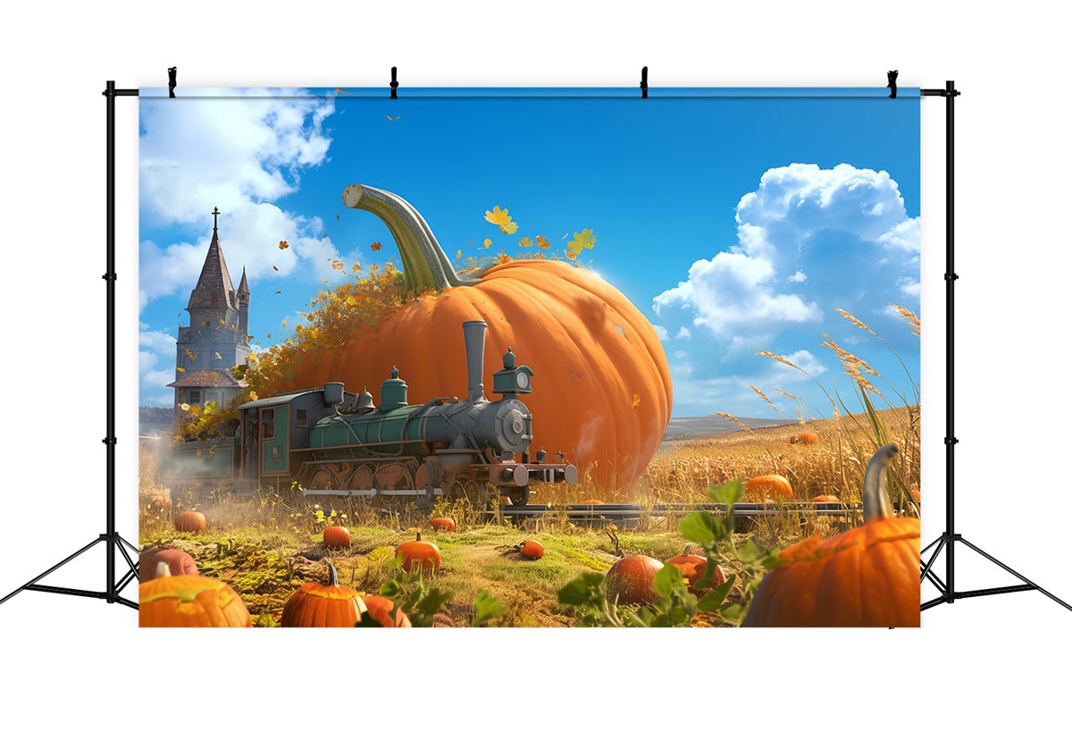 Herbst Fotokulisse Märchenhafte Erntezug Fotohintergrund MRR7-138