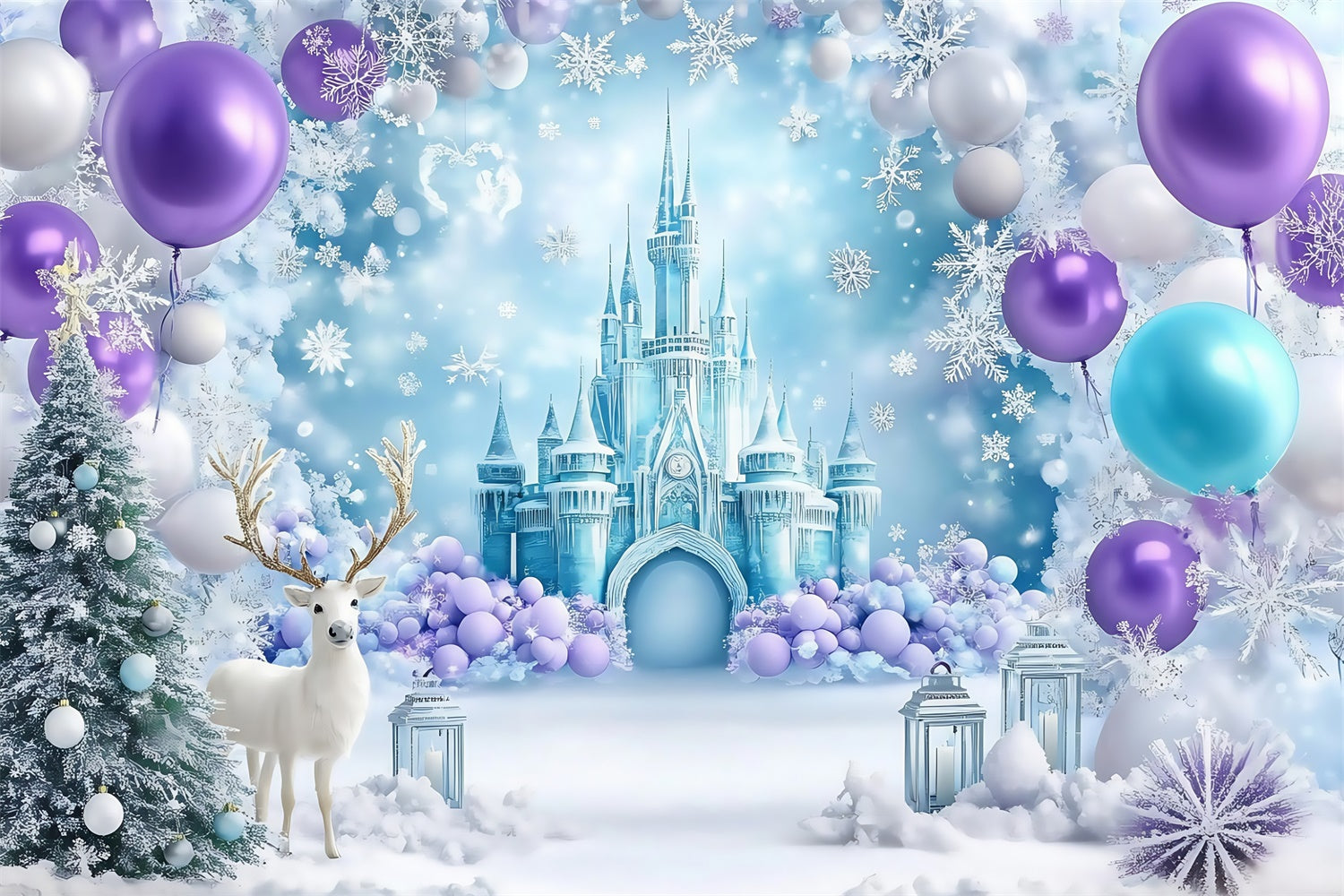 Winter Fotokulisse Eisschloss Ballonkulisse MRR7-167