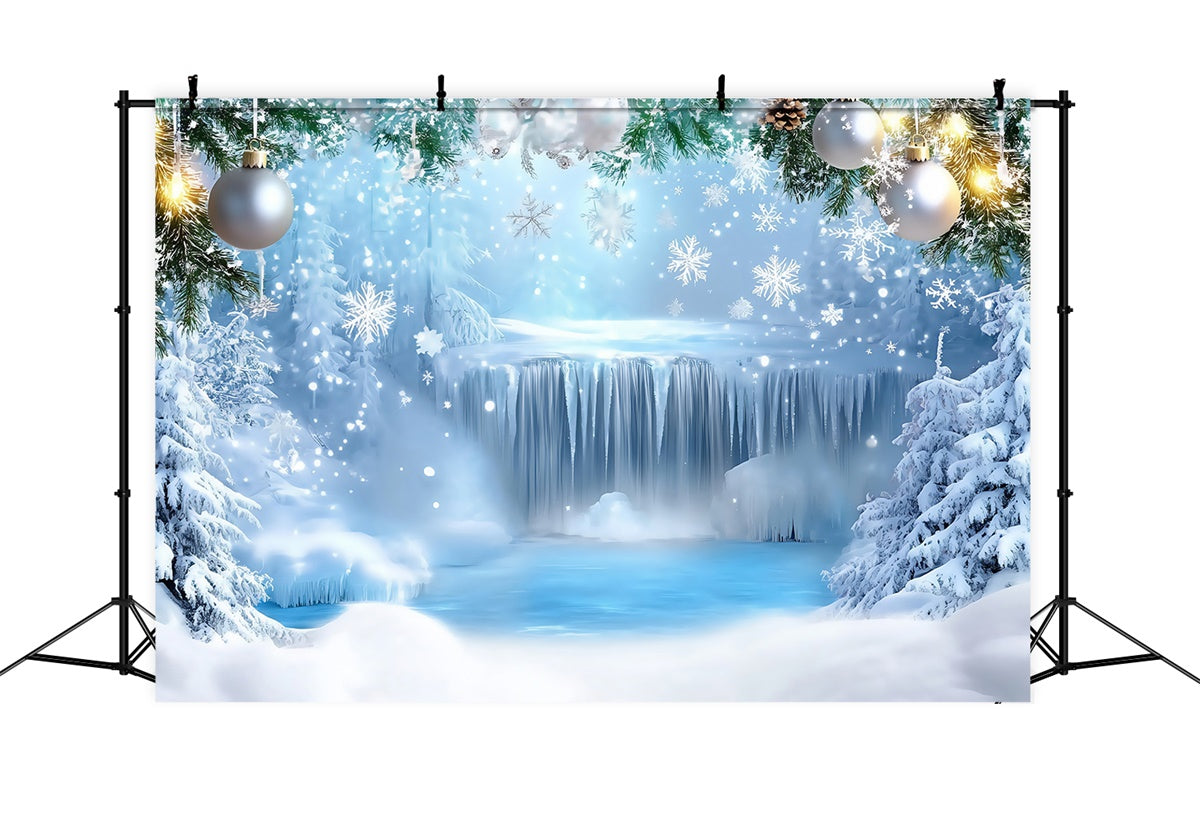 Winter Wonderland Backdrop Gefrorener Wasserfall Backdrop MRR7-168