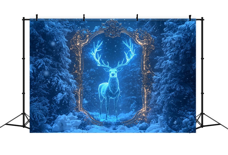 Winter Backdrops Gefrorener Zauberwald Hirsch Backdrop MRR7-173