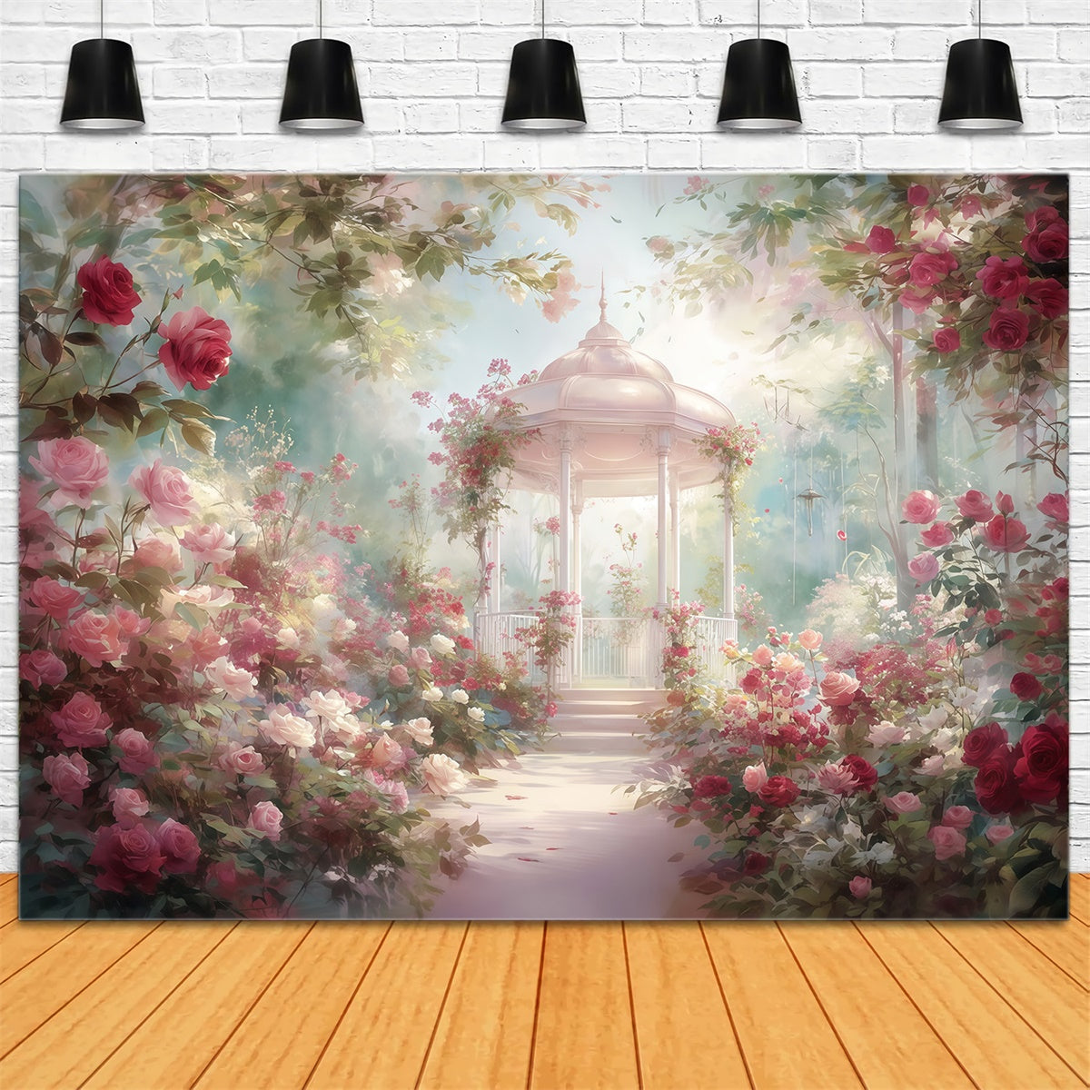 Fine Art Backdrops Rose Gazebo Garden Stoffhintergrund MRR7-181