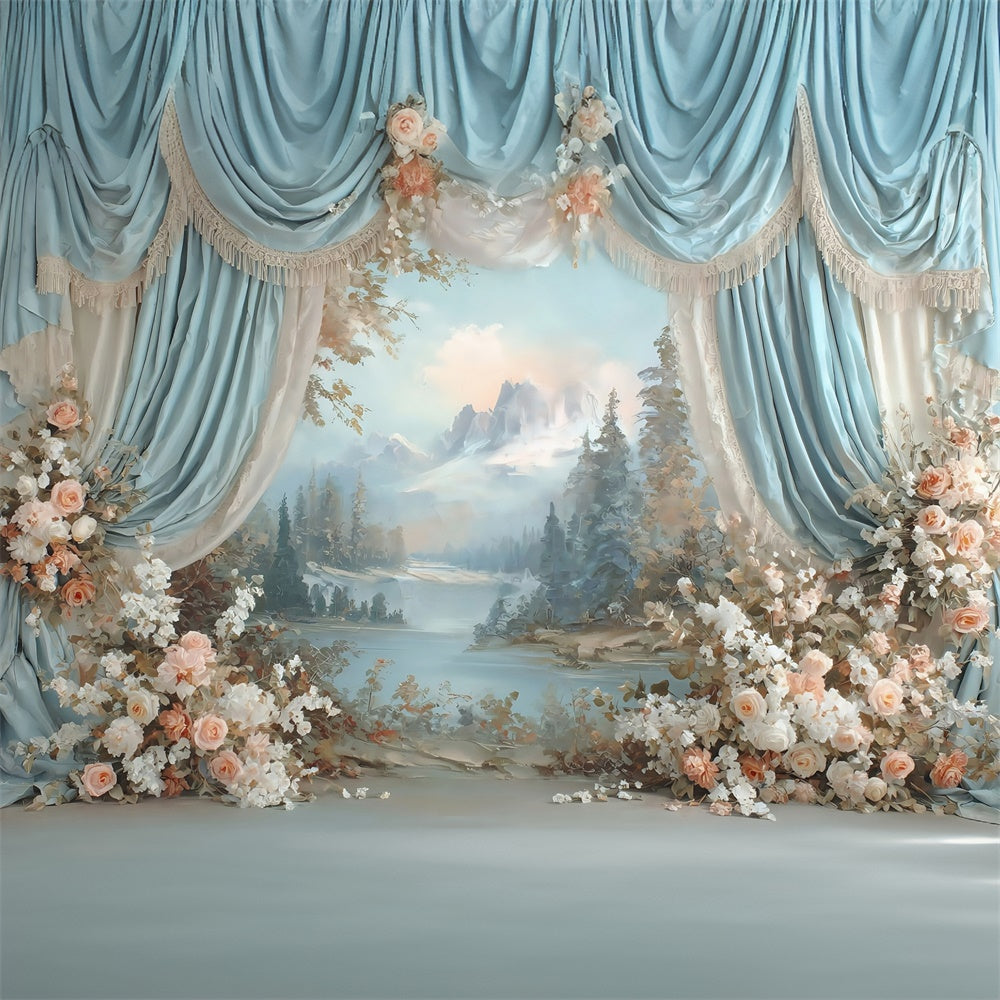 Wunderschöner Hintergrund Drapierte Gartenansicht Fine Art Hintergrund MRR7-192