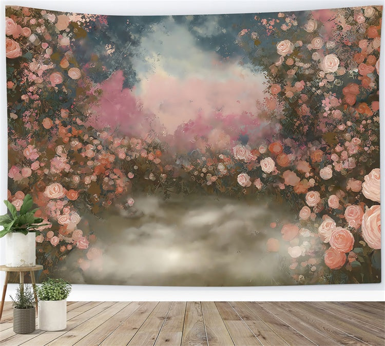 Künstlerische Hintergrundbilder Pastell Rose Flüster Stoff Hintergrundbilder MRR7-199