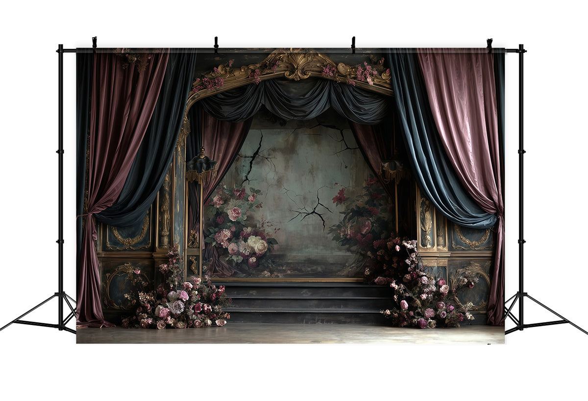 Barocke Backdrop Königlicher Verfall Floral Vintage Foto Kulissen MRR7-211