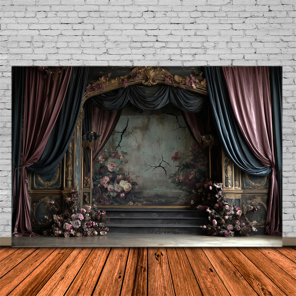 Barocke Backdrop Königlicher Verfall Floral Vintage Foto Kulissen MRR7-211