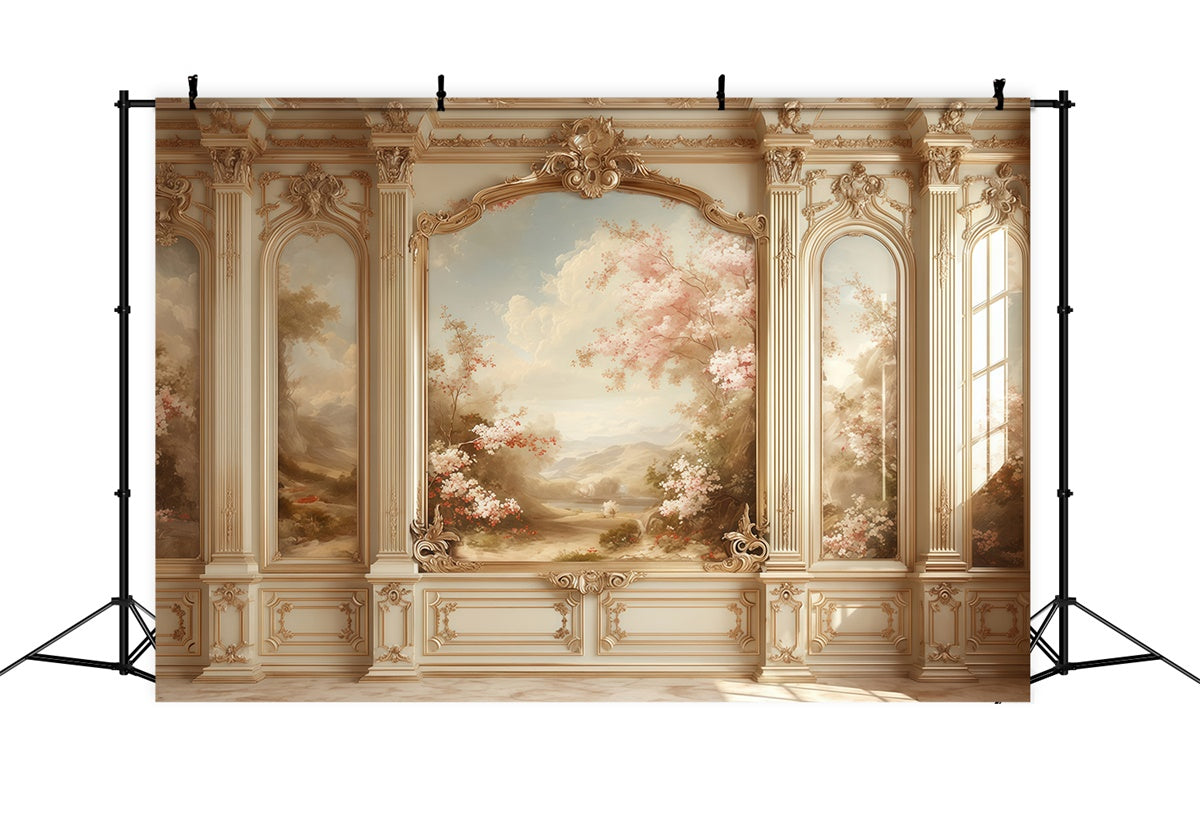 Vintage Wandhintergrund Scenic Garden Palace Fotohintergrund MRR7-217