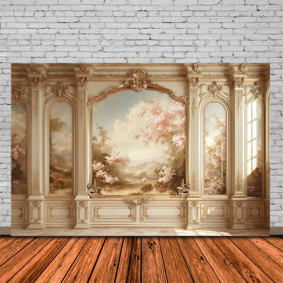Vintage Wandhintergrund Scenic Garden Palace Fotohintergrund MRR7-217