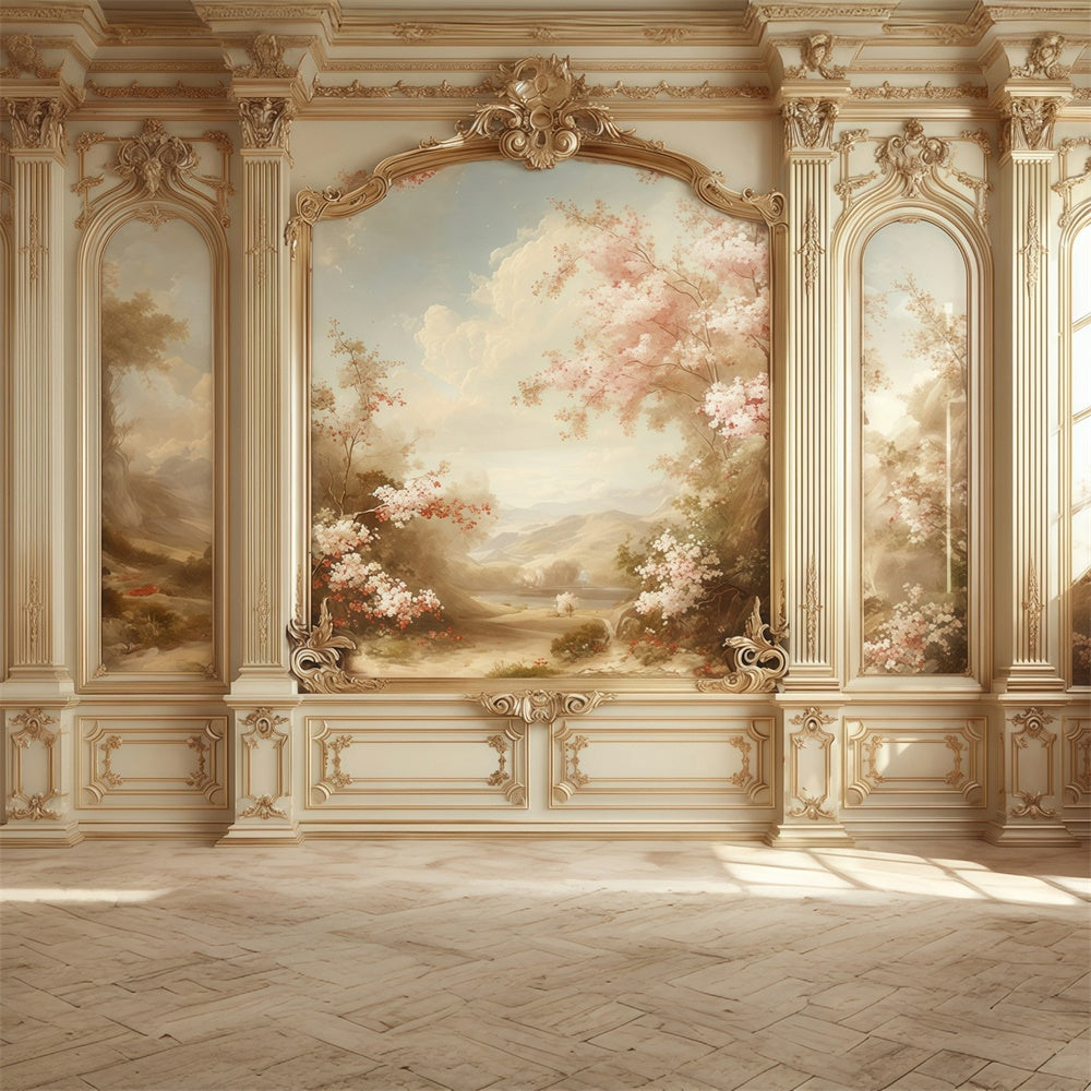 Vintage Wandhintergrund Scenic Garden Palace Fotohintergrund MRR7-217