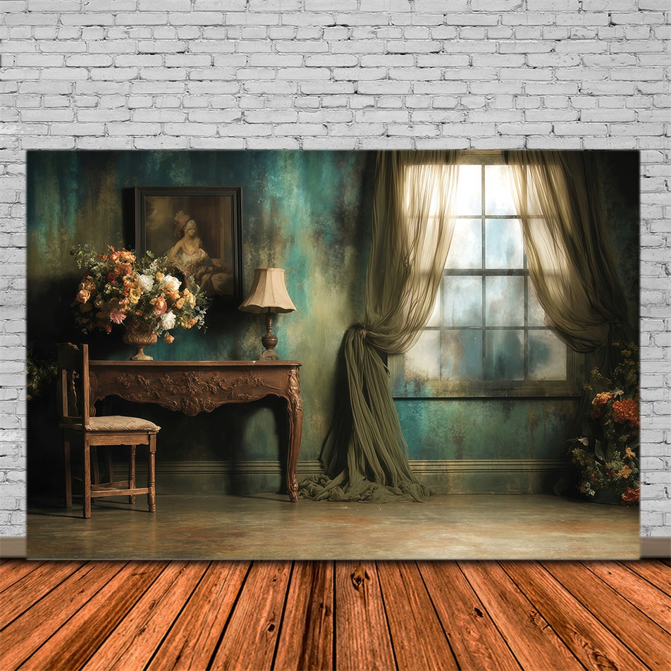 Viktorianischer Fotohintergrund Floral Room Vintage Backdrops MRR7-220