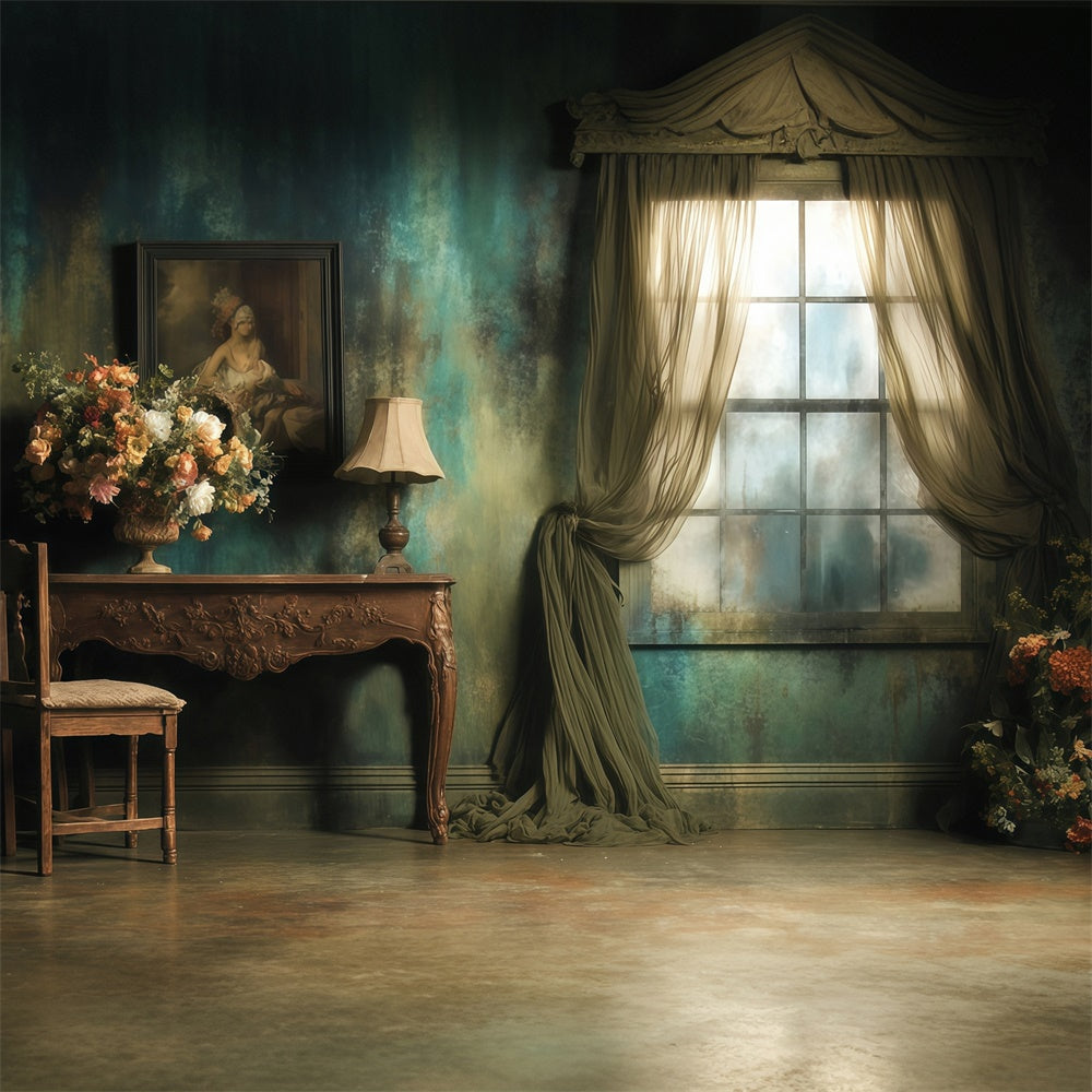 Viktorianischer Fotohintergrund Floral Room Vintage Backdrops MRR7-220