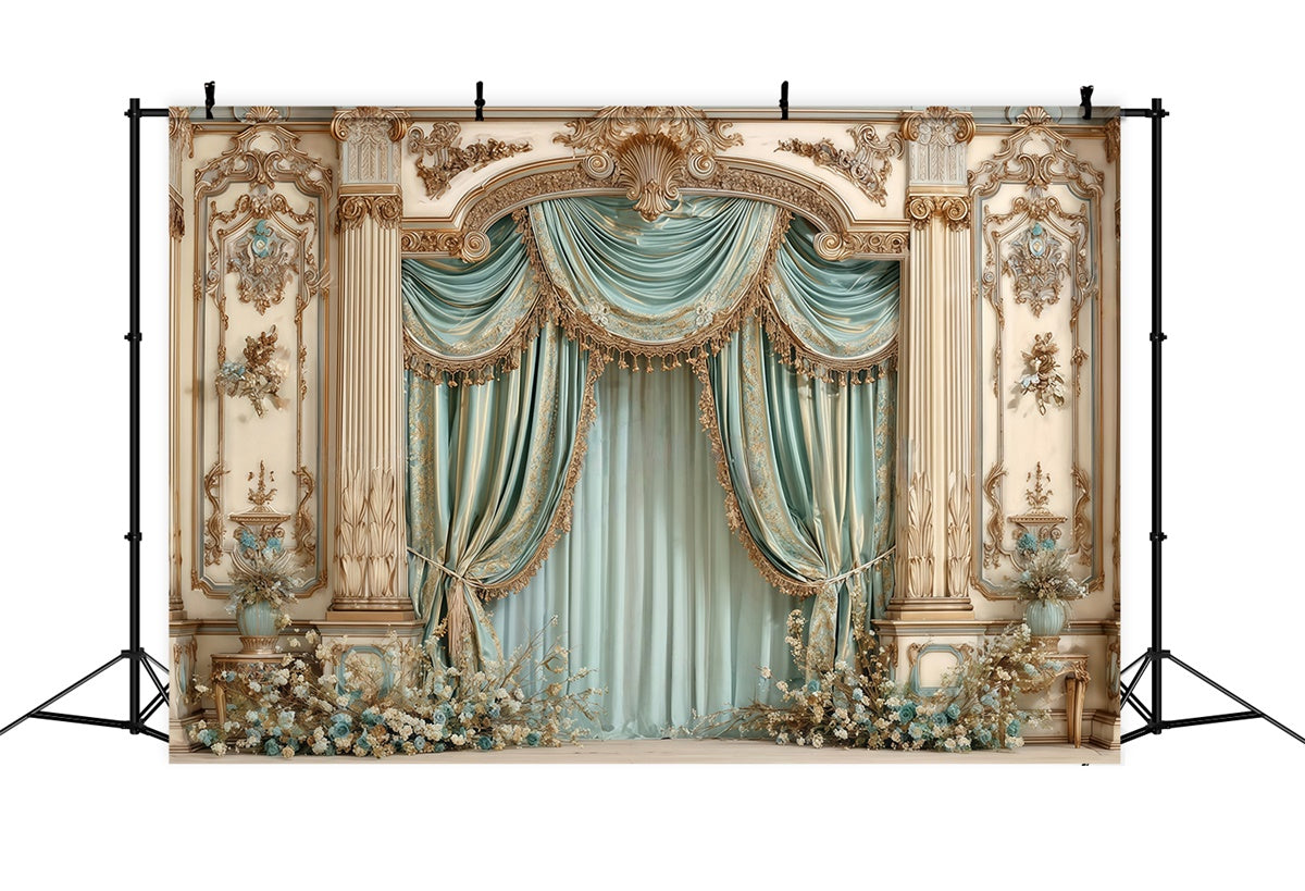 Rokoko-Hintergrund Eleganz Drapierung Vintage Fotohintergrund MRR7-224