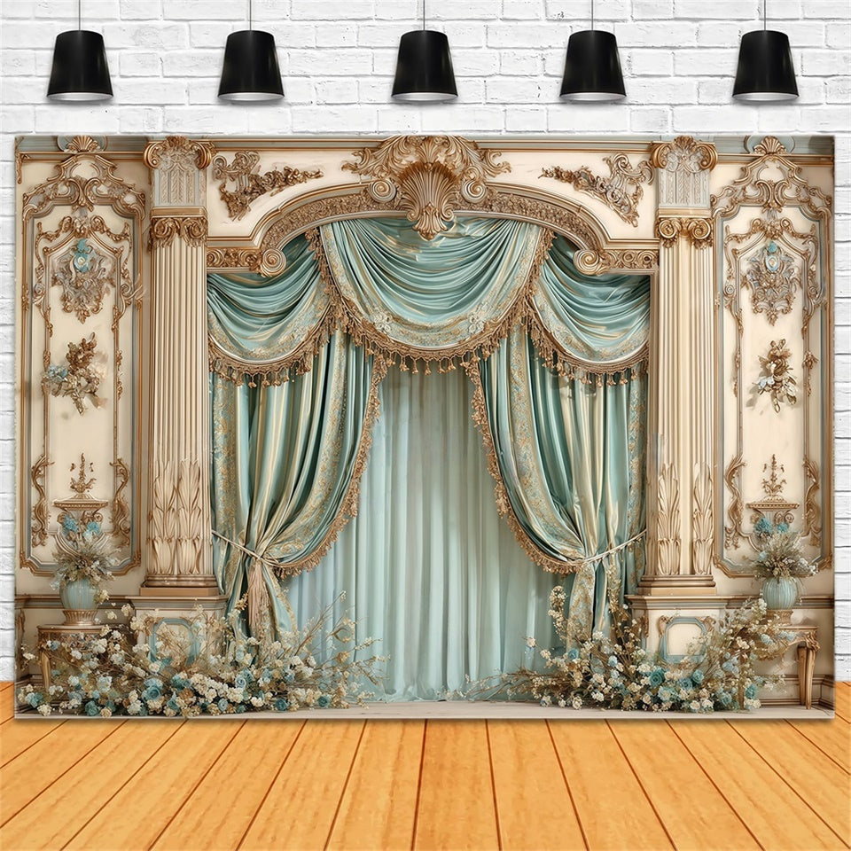 Rokoko-Hintergrund Eleganz Drapierung Vintage Fotohintergrund MRR7-224