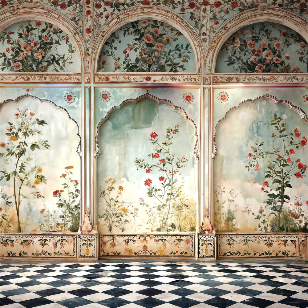 Vintage Backdrops Gemaltes Floral Bogen Panel Fotohintergrund MRR7-225