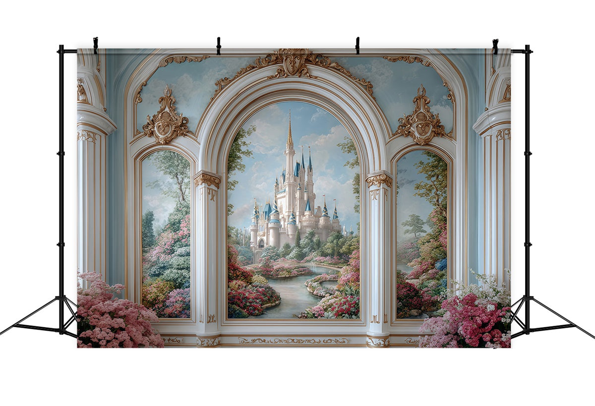 Vintage Backdrops Magische Palastansicht Wand Fotohintergrund MRR7-228