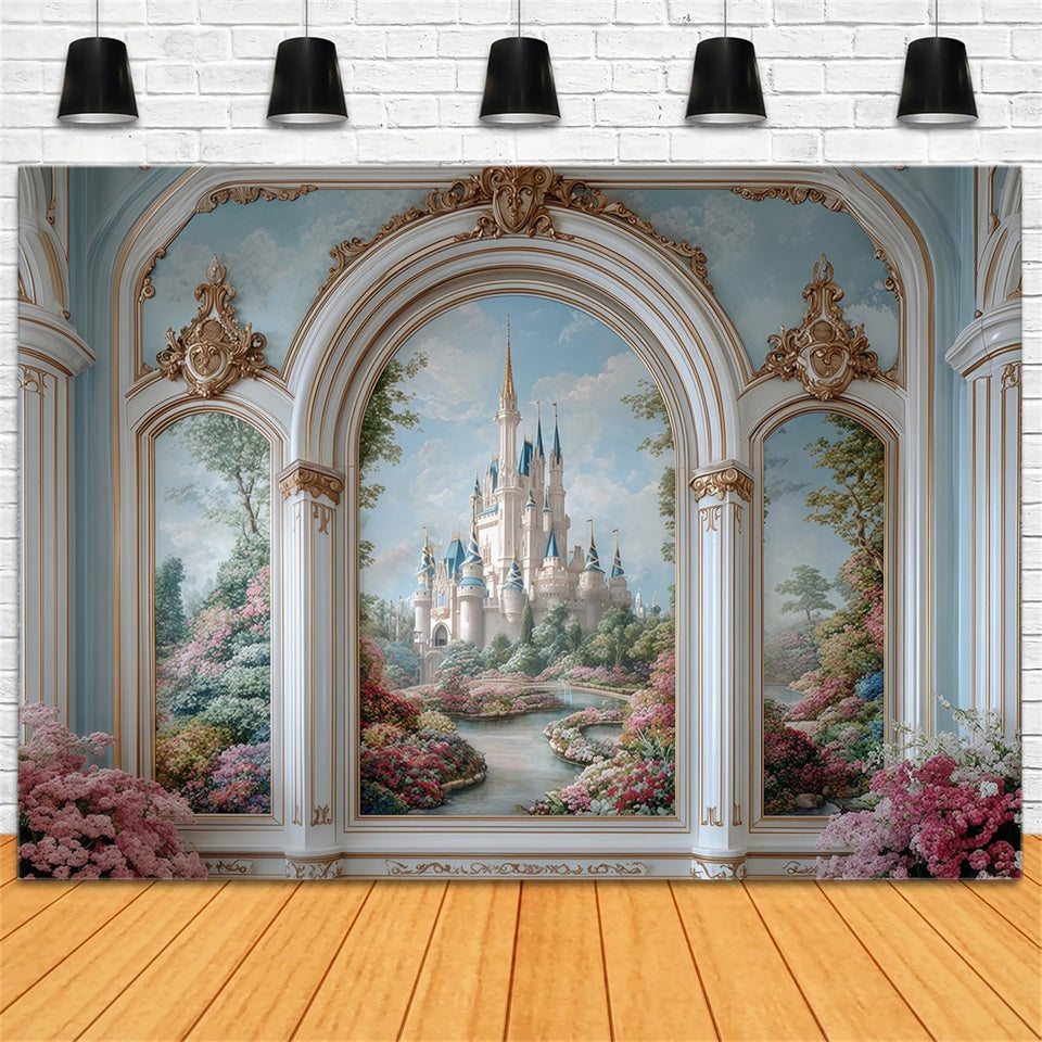 Vintage Backdrops Magische Palastansicht Wand Fotohintergrund MRR7-228
