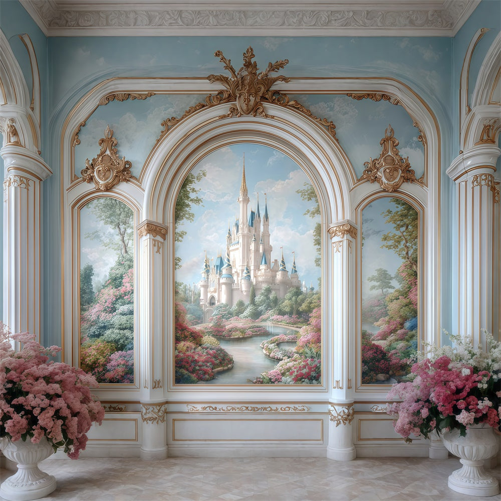 Vintage Backdrops Magische Palastansicht Wand Fotohintergrund MRR7-228