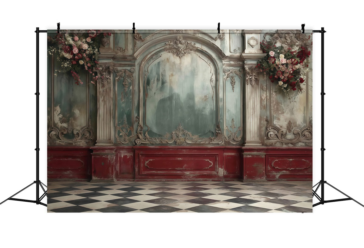 Vintage Wall Backdrop Verblasste Palast Romantik Fotohintergrund MRR7-229