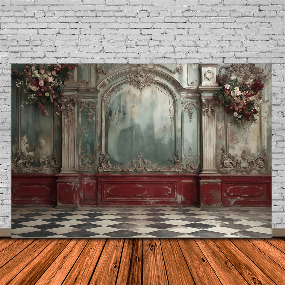 Vintage Wall Backdrop Verblasste Palast Romantik Fotohintergrund MRR7-229