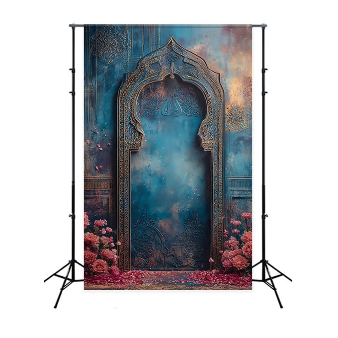 Antike Backdrop Verziertes Blütenportal Vintage Fotohintergrund MRR7-234