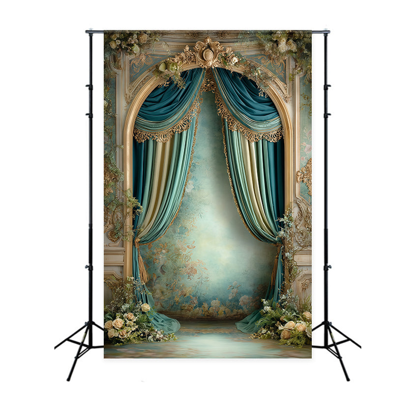 Victorian Backdrop Bloom Curtain Vintage Fotohintergrund MRR7-240