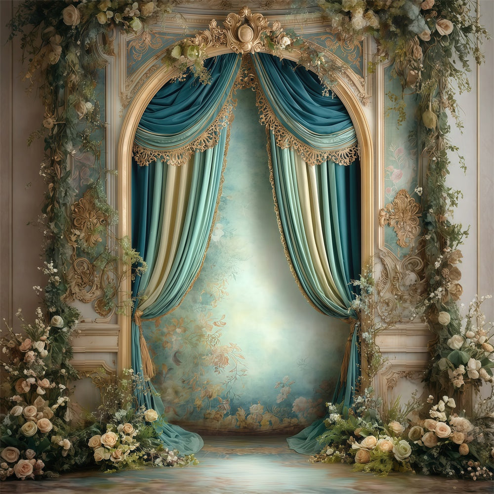 Victorian Backdrop Bloom Curtain Vintage Fotohintergrund MRR7-240