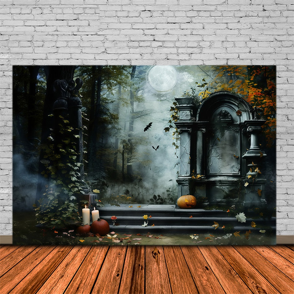 Halloween Friedhof Backdrop Gothic Tombstone Steps Backdrop MRR7-25
