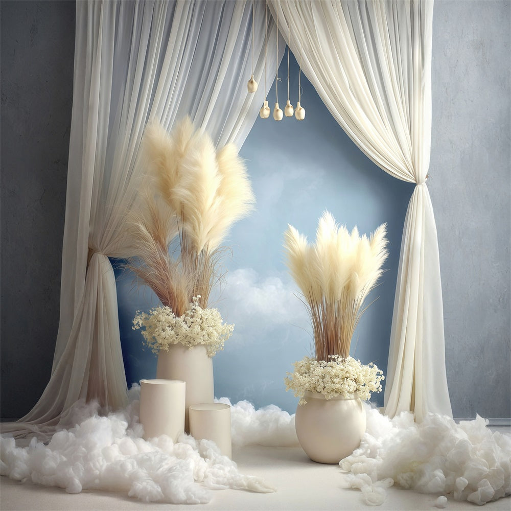 Boho Backdrop Fotografie Wolkentraum Pampas Fotohintergrund MRR7-278