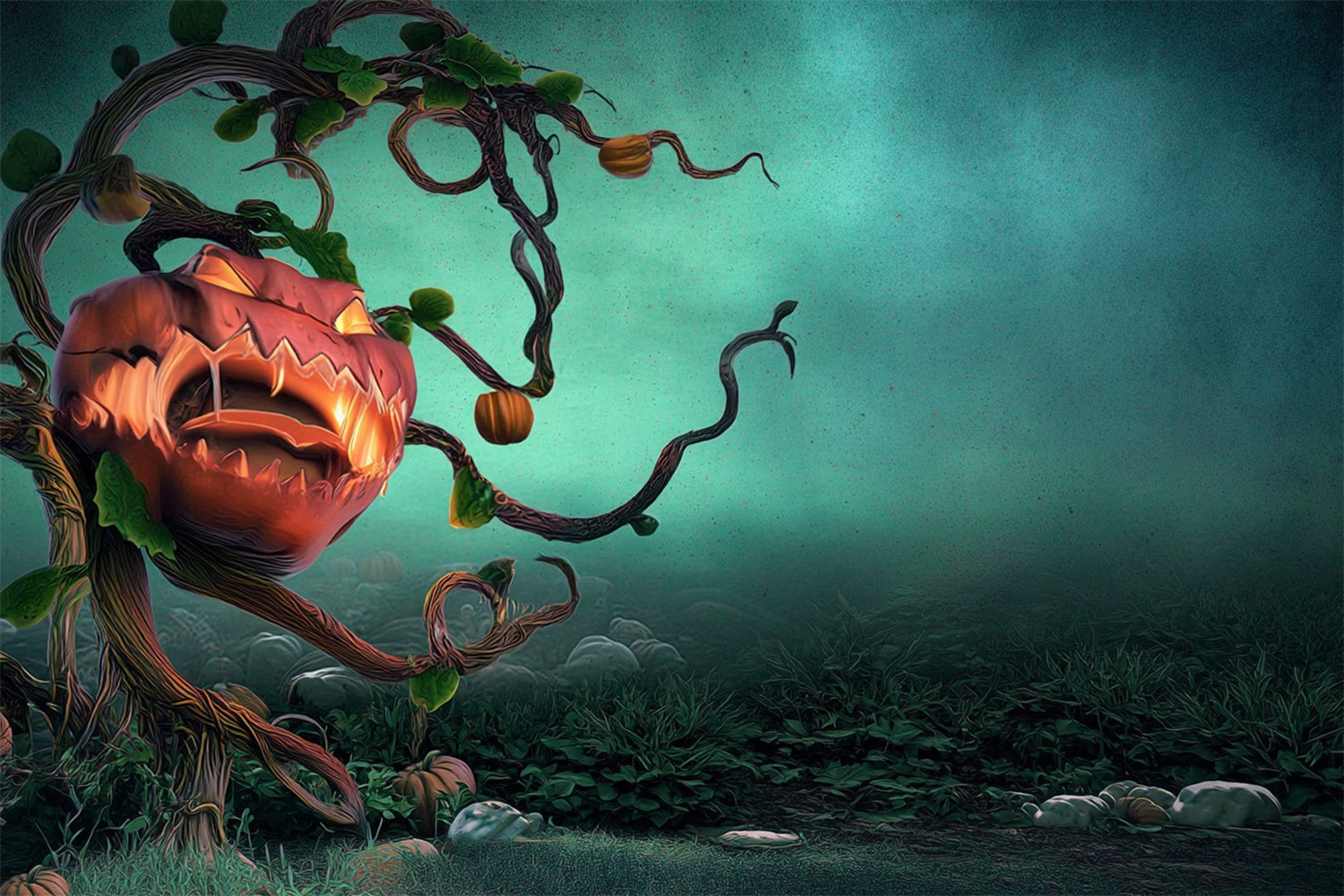 Gruselige Halloween-Hintergründe Gespenstische Kürbisbestie Hintergrund MRR7-28