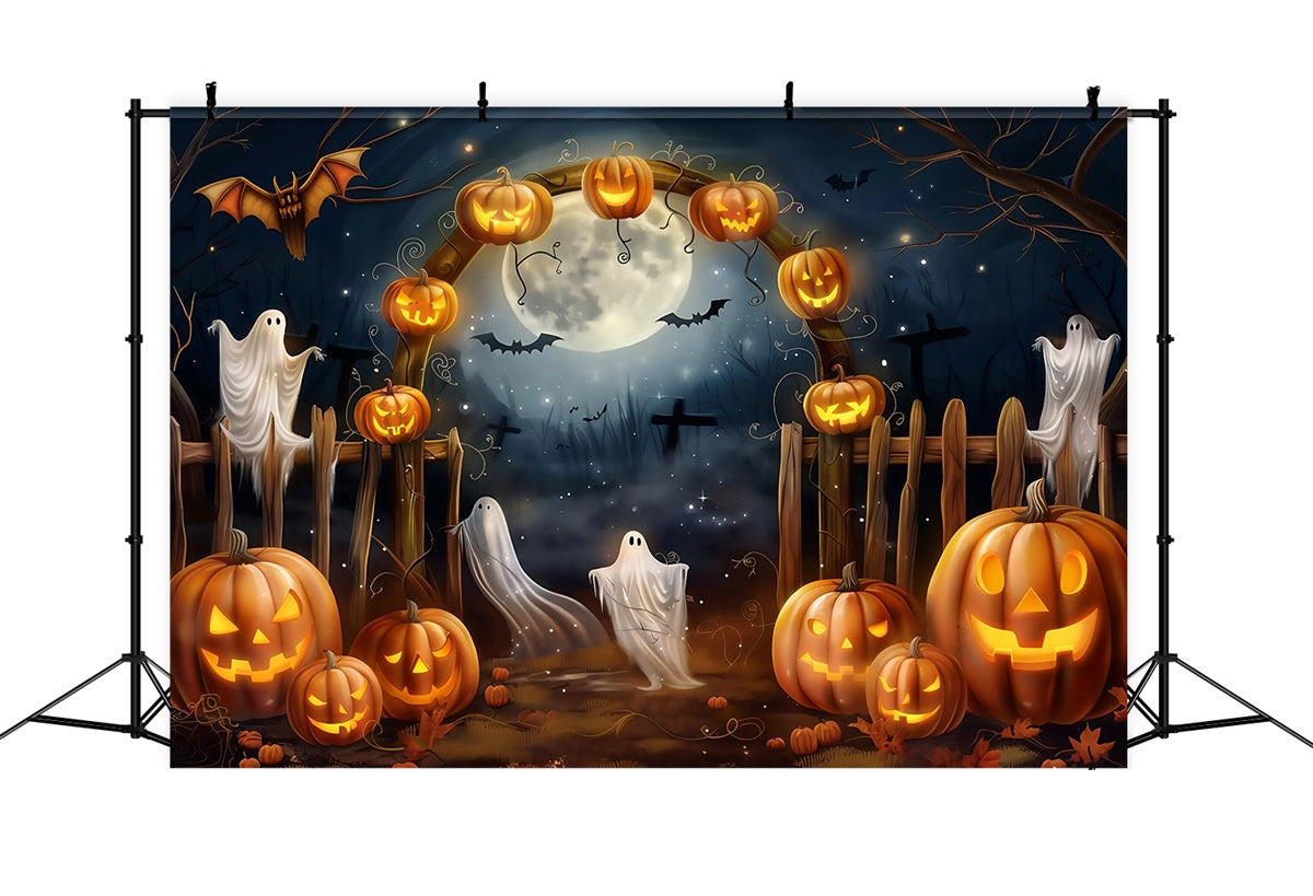 Halloween Mond Backdrop Geisterhafte Ernte Bogen Hintergrund MRR7-37