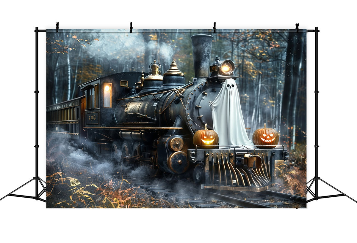Halloween Backdrop Ideen Geist Kürbis Zug Wald Hintergrund MRR7-39