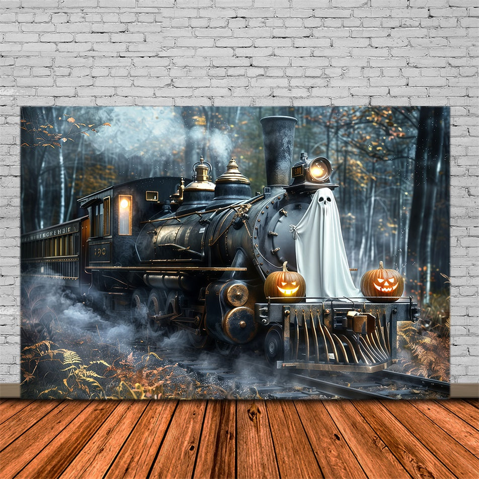 Halloween Backdrop Ideen Geist Kürbis Zug Wald Hintergrund MRR7-39