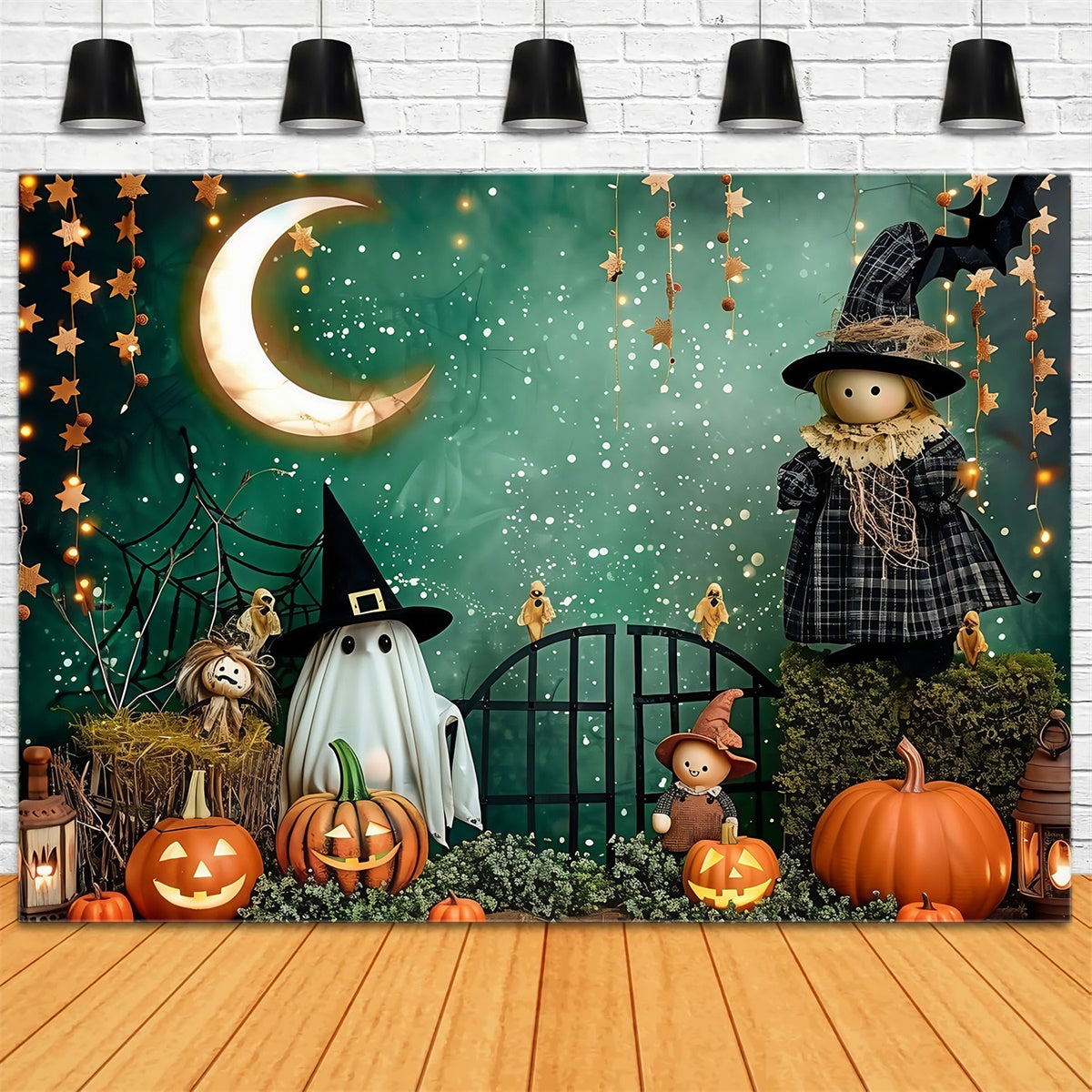 Niedlicher Halloween Hintergrund Mondschein Puppenparade Hintergrund MRR7-40