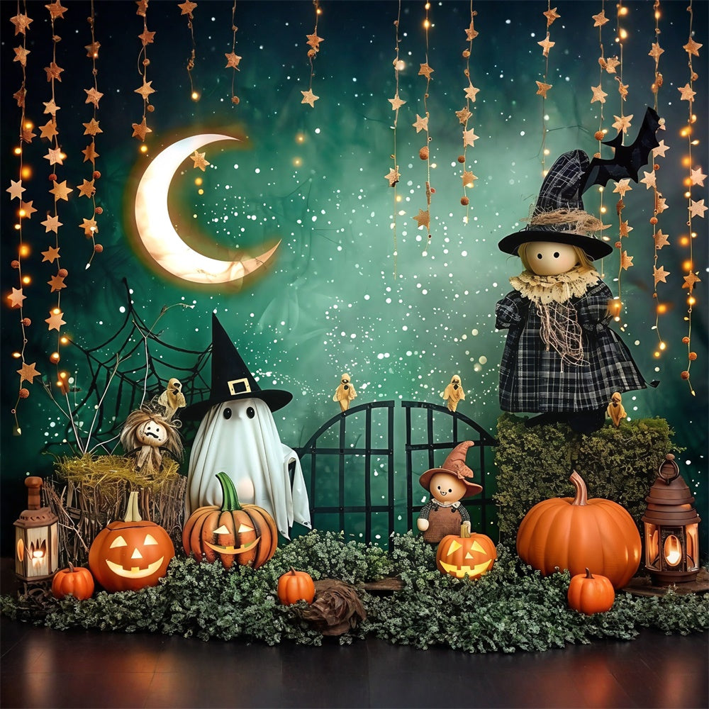 Niedlicher Halloween Hintergrund Mondschein Puppenparade Hintergrund MRR7-40