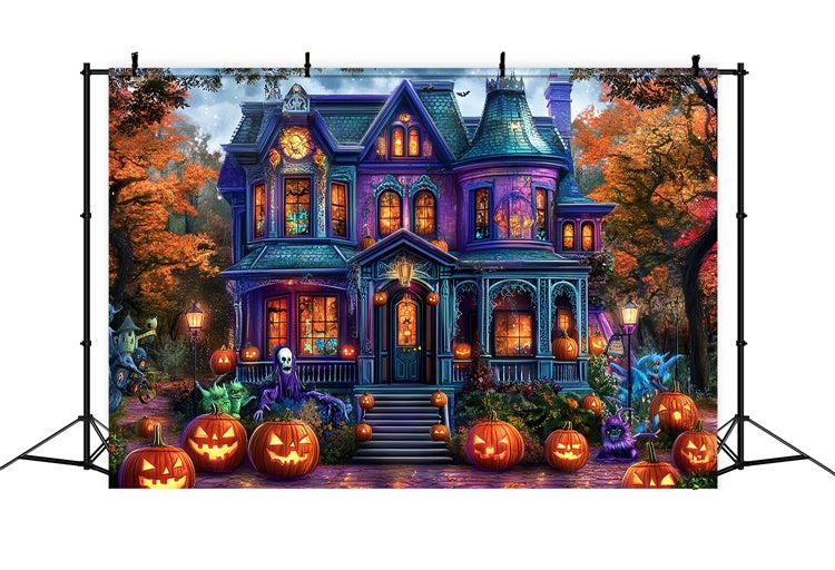Halloween Fotokulisse Herbst Schrecken Anwesen Kulisse MRR7-41