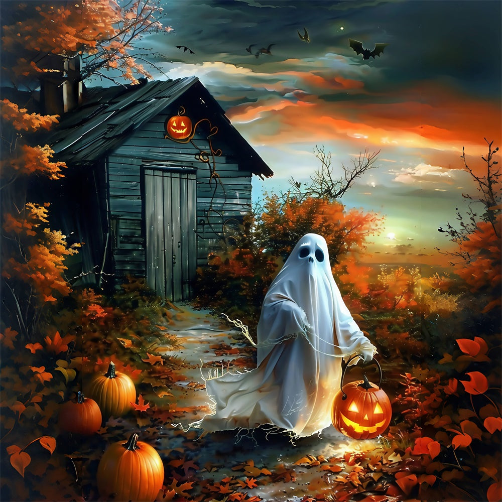 Halloween Fotohintergrund Kürbislaterne Geisterhintergrund MRR7-55