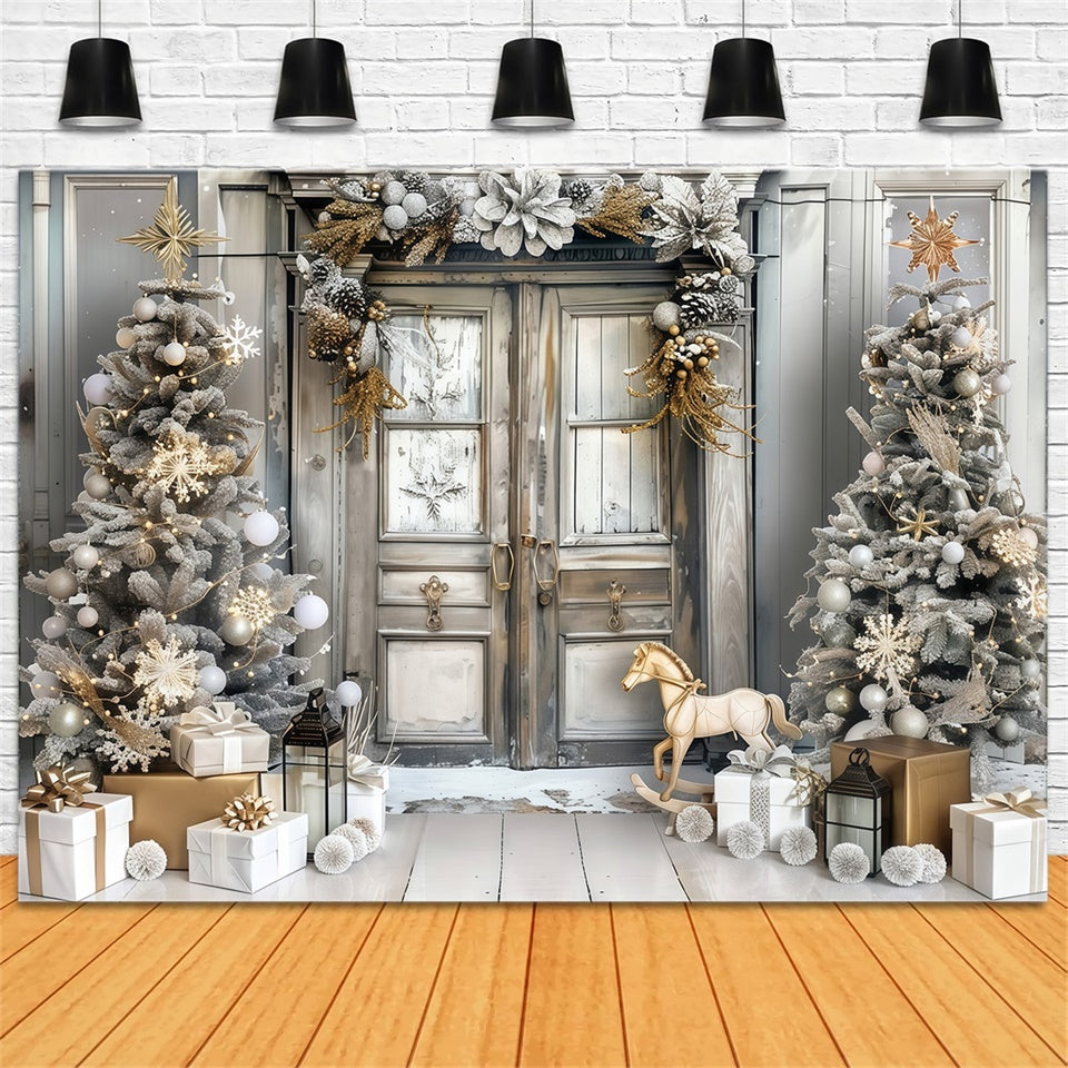 Weihnachten Fotokulisse Luxus Urlaub Eingang Hintergrund MRR7-57