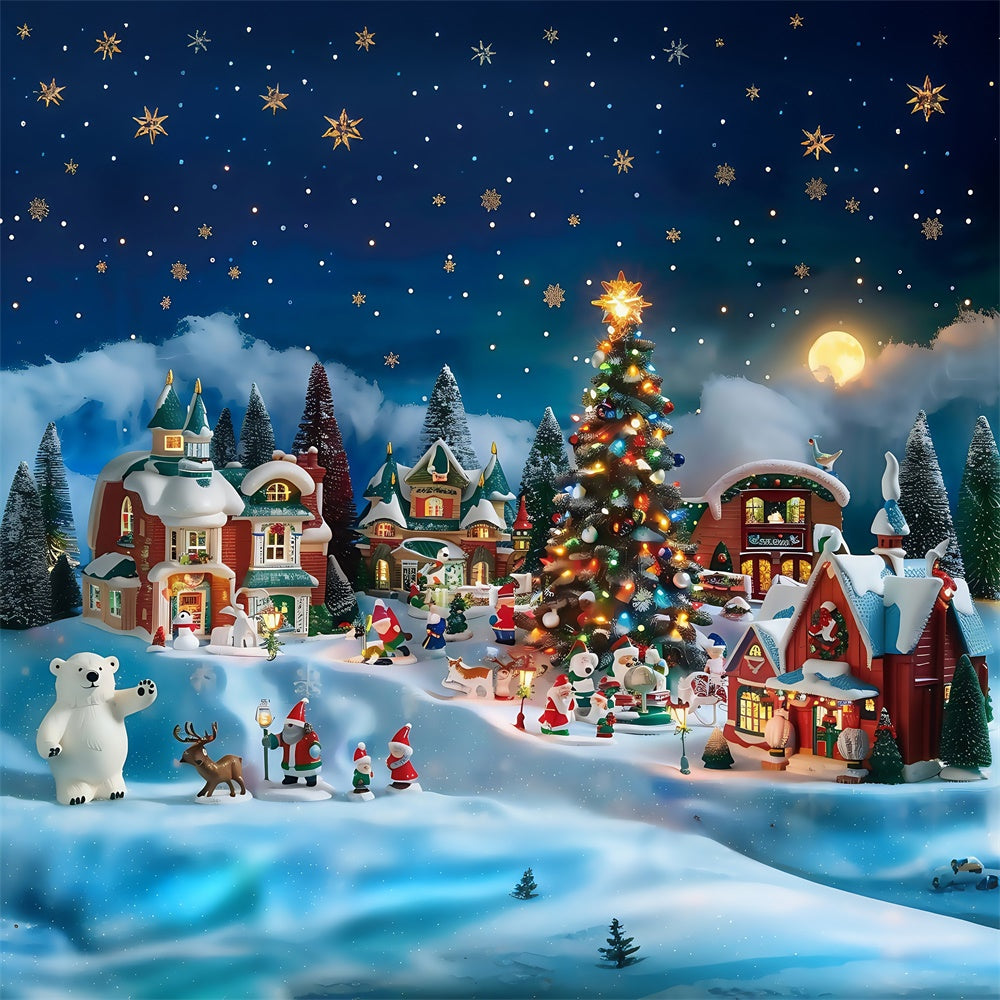 Weihnachten Fotokulissen Mini Stadt Fantasy Hintergrund MRR7-67