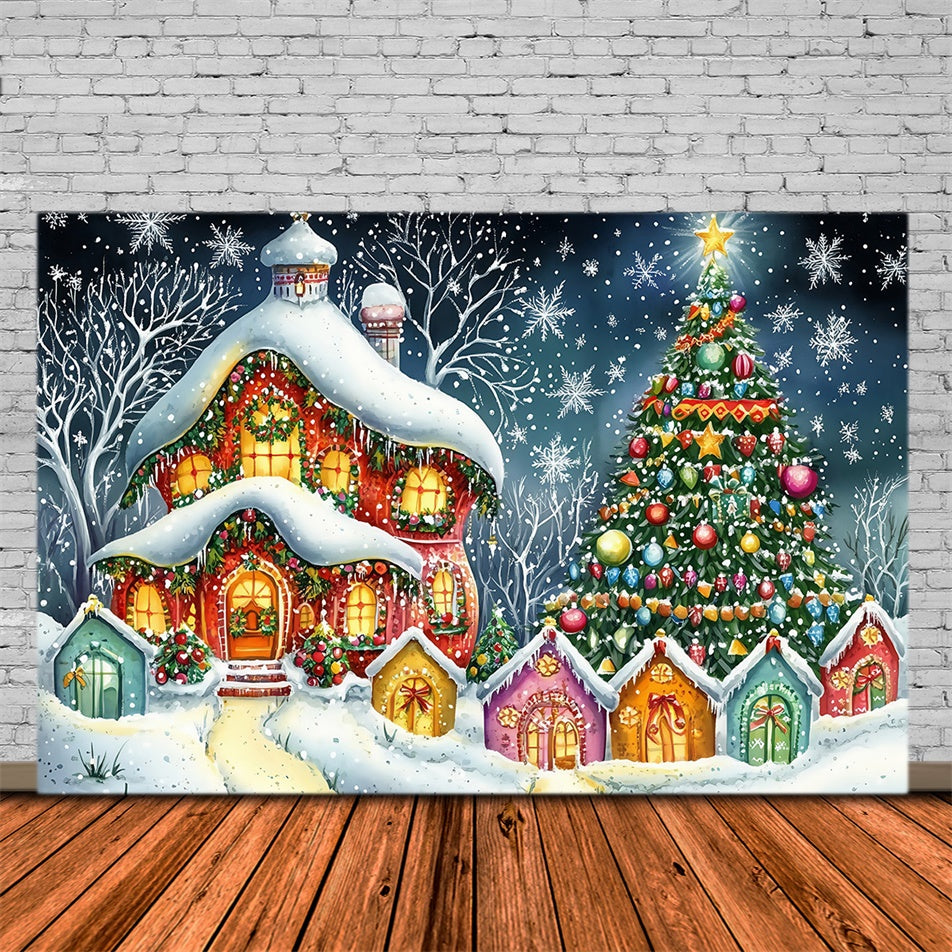 Weihnachten Backdrop Twilight Snowflake Fantasy Backdrop MRR7-76