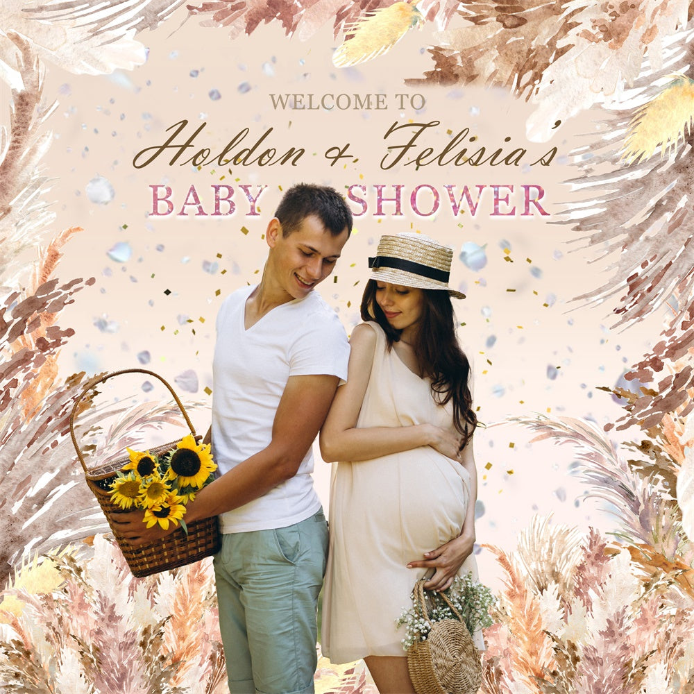Baby Shower Fotokulisse Rustikale Felder Personalisierte Kulisse MRR7-8